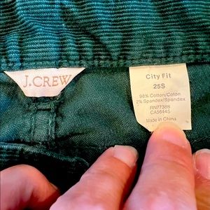 J. Crew cords size: 25 short color: green